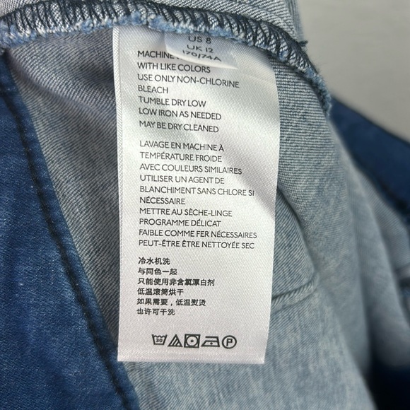 Like new Perfect Free People We the Free Denim Notched Mini Skirt - Picture 7 of 9